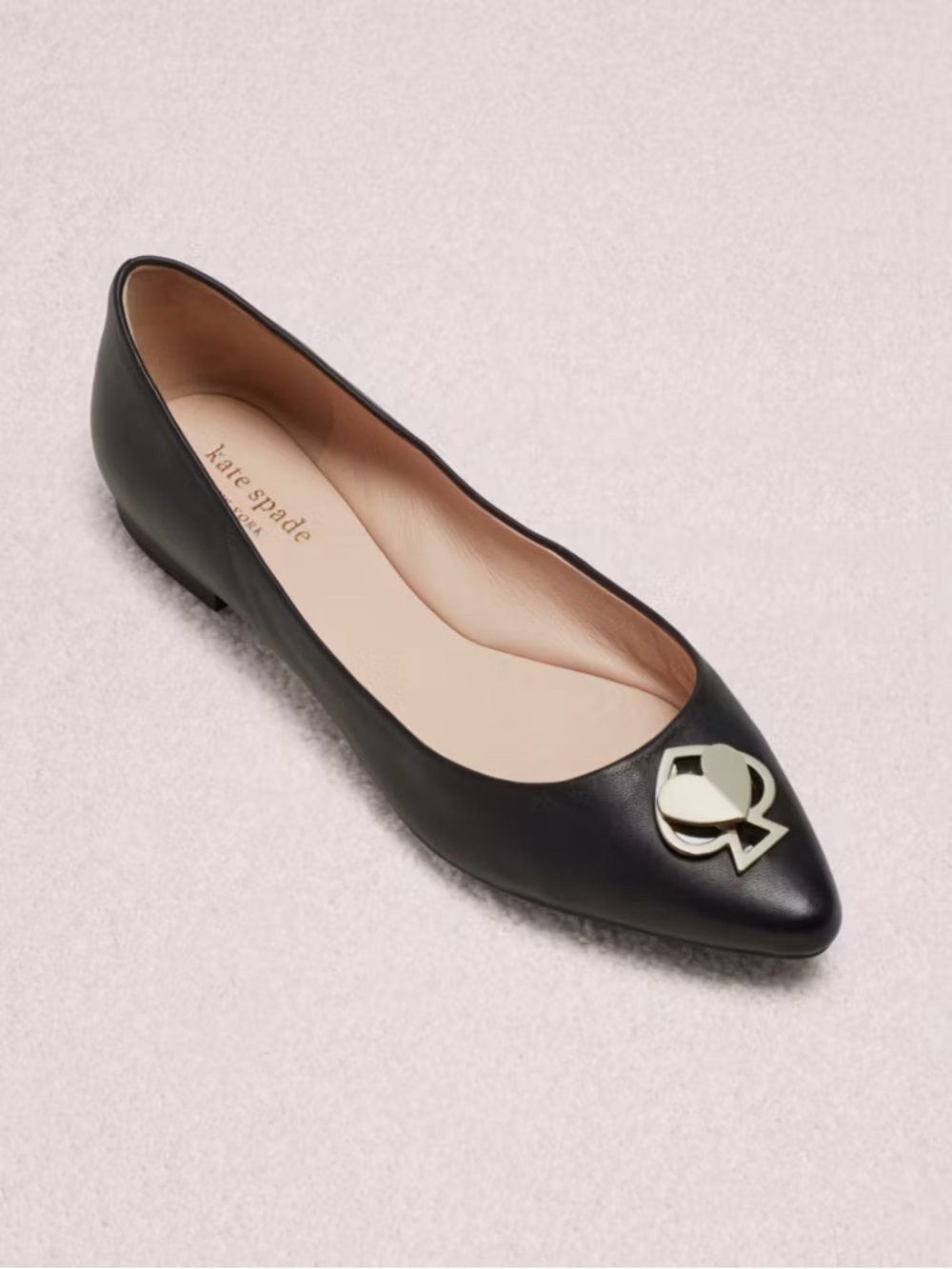 Kate Spade ♠️ Black Leather Flat - Size 7